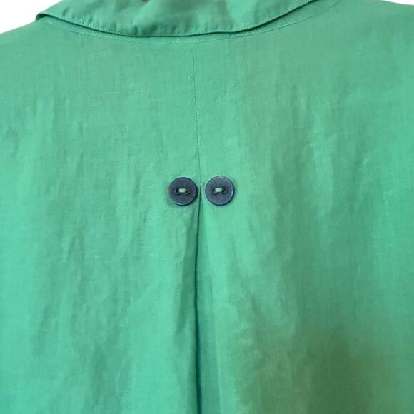 Habitat Tunic Top Green 100% Linen Preshrunk USA XL Minimalist Casual Coastal - Picture 7 of 12
